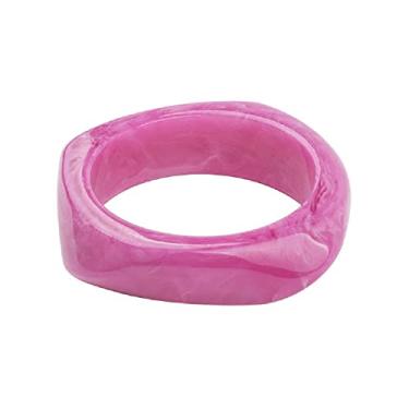 Imagem de Fuqimanman2020 Pulseira geométrica de resina acrílica quadrada colorida acetato de tartaruga placa irregular larga para mulheres joias punk, 2 55 inch, Resina acrílica, Sem Pedra Preciosa