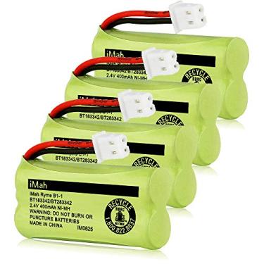 Imagem de iMah BT183342/BT283342 BT166342/BT266342 BT162342/BT262342 Bateria de telefone sem fio compatível com VTech CS6114 CS6419 CS6719 CS6719-2 AT&T EL52300 CL8019 12, 4 - Pacote