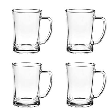 Imagem de TUSAPAM Pacote com 4 Canecas de Cerveja de Vidro de 650 ml, Canecas de Cerveja Tradicionais Alemãs com Alça