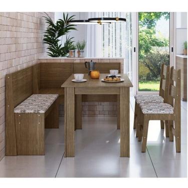 Imagem de Conjunto Canto Alemão com Mesa, 2 Cadeiras e Almofada Ameixa Negra