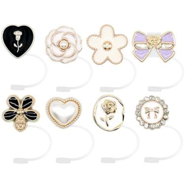 Imagem de MENGSOOD Tampa de palha para Stanley Cup, Black Girl, reutilizável de silicone, compatível com Stanley 30 & 1,134 g copo com alça à prova de poeira pontas de canudo protetores (8 peças vintage)