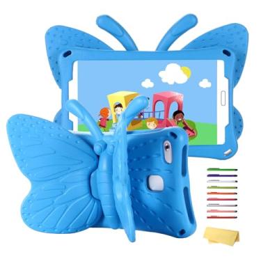 Imagem de Capa infantil para Samsung Galaxy Tab A7 Lite 8,7 polegadas 2021 (SM-T220/T225/T227) com alça/suporte, espuma de EVA macia UUCOVERS à prova de choque leve suporte fofo desenho 3D meninas meninos capa,