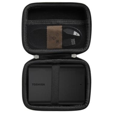 Imagem de Anleo Capa rígida de viagem para Toshiba Canvio Basics/Canvio Flex/Canvio Advance/Canvio Gaming 1TB 2TB 3TB 4TB Disco rígido externo portátil (preto)