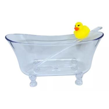 Imagem de Kit Drink com Patinho e Mini Banheira Transparente 500ml Com Mexedor 5 Unidades