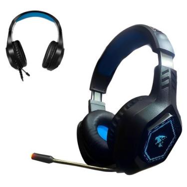 Imagem de Headset Fone Ouvido Gamer Pc Celular Video Game Led Azul - Tesla Store
