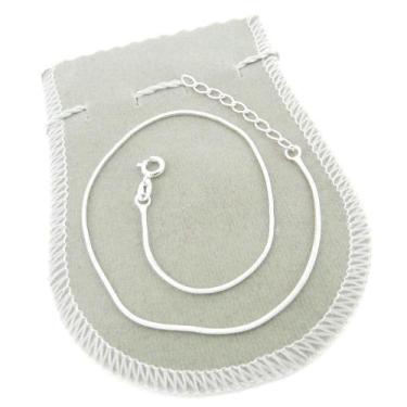 Imagem de Tornozeleira Feminina 25/29cm 1mm Folheada Prata TZ107 - WNBIJOUTERIAS