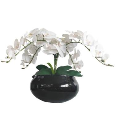 Imagem de Arranjo Centro de Mesa 4 Flores Orquídeas Brancas e Vaso - La Caza Sto