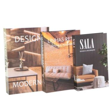 Imagem de Kit 3Un Caixa Porta Objeto Livro Fake Decorativo - Sala