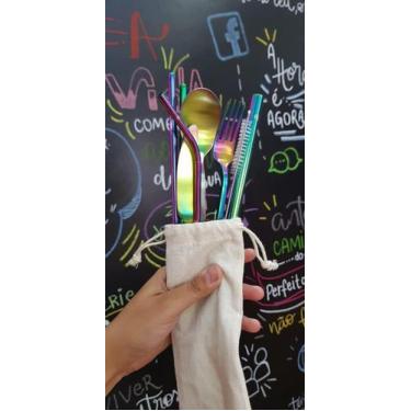 Imagem de Kit inox 8 em 1 (shake 12mm) Rainbow - Can.u.do