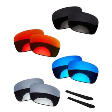 Imagem de OOWLIT 4 pares de lentes de óculos de sol de substituição e meias auriculares compatíveis com lentes polarizadas Oakley Jupiter Squared OO9135