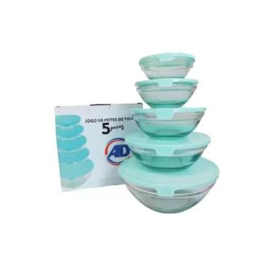 Imagem de Jogo Potes Bowls Tigelas Vasilhas Vidro Com Tampa Guardar - Quality Ho
