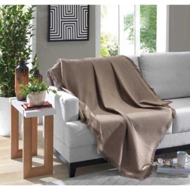 Imagem de Manta para Decoração Sofá 100% Algodão Marrocos Castanho Dohler - Döhl