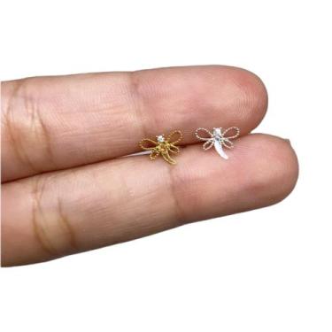 Imagem de Piercing Trágus Helix Cartilagem Libélula Prata 925 Legítima - RaraSte