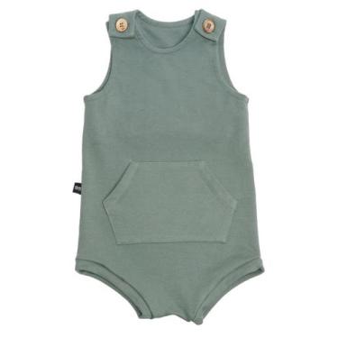 Imagem de Macaquinho Infantil Short Sommer - Blumen Baby, Verde oliva, 1 ano
