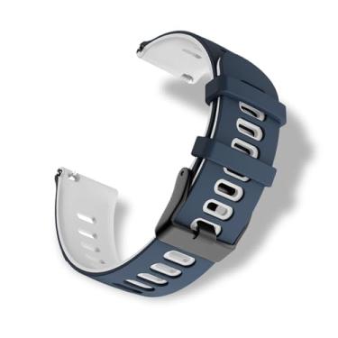 Imagem de Pulseira de silicone RoYiio pour Largeur Pattes de Montre 22 mm, Doux et Confortable, étanche, Bracelet de Remplacement Sport pour Hommes Femmes - Bleu Blanc, syduocdz39426