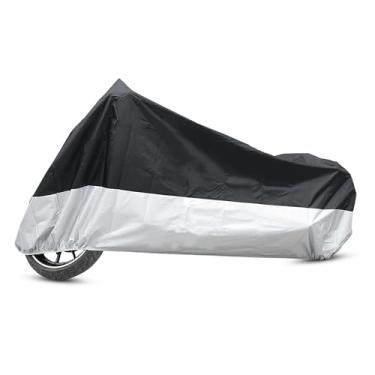 Imagem de ACROPIX L 190T Capa protetora contra poeira de chuva preta + prata para motocicleta 218 cm para peças de carro Yamaha