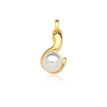 Imagem de Pingente Corte de Princesa com Pérola  Revestido em Ouro - VL ACCESSOI