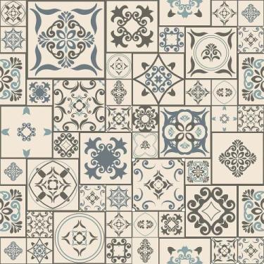 Imagem de Papel De Parede Lavável Azulejo Português Cozinha - Criptonita, 5M