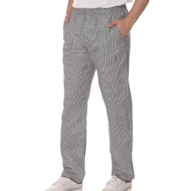 Imagem de Calça Xadrez Chef De Cozinha Pied Poule Pronta Entrega - Carmoni, Cinz