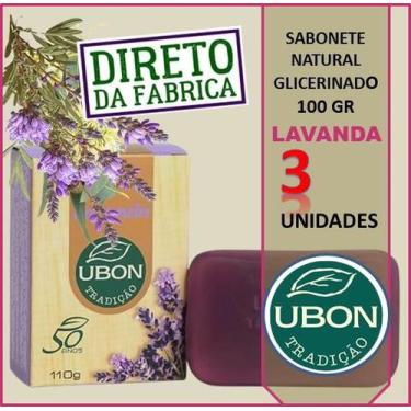 Imagem de Kit com 3 Sabonetes Glicerina  Vegetal Lavanda Em BarraG licerinado  C