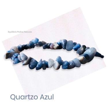 Imagem de Pulseira Natural Pedra Quartzo Azul Em Cascalho - Calma - EQUILIBRIO