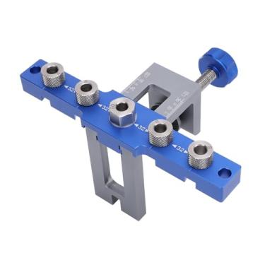 Imagem de Kit de Broca de Gabarito de Cavilha 3 Em 1, Localizador de Punção de Modelo de Perfuração de Cavilha Redondo Ajustável Em Liga de Alumínio para Posicionamento Sem Esforço, Escala