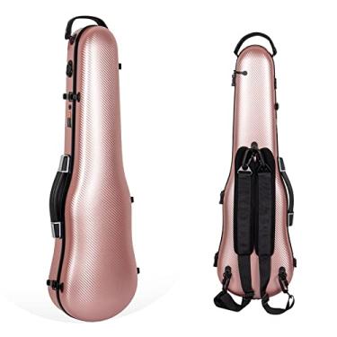 Imagem de Crossrock Poly Carbon serve para violinos 4/4, estojo de voo em forma de antiarranhões em ouro rosa (CRF4020SVRG)
