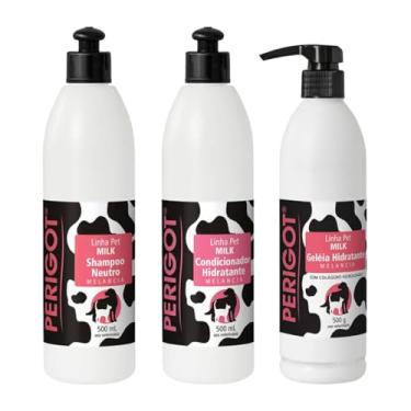 Imagem de Kit Shampoo Condicionador Geléia Milk Melancia 500ml Pet Para cães e Gatos Perigot