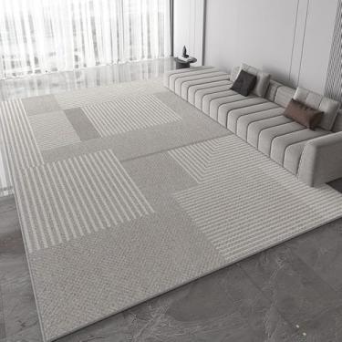 Imagem de Tapete cinza claro, luxuoso, com listras geométricas, para sala de estar, tapetes decorativos de tamanho grande, confortáveis, fáceis de limpar, para quarto, AX011, M, 200X200CM