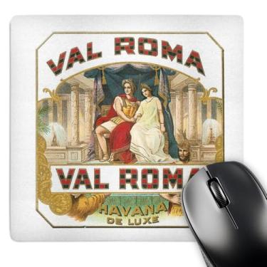 Imagem de 3dRose Mouse pad LLC 20 x 20 x 0,65 cm, reprodução de etiqueta de charuto cubano vintage Val Roma Havana De Luxe (mp_170120_1)