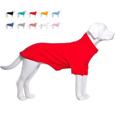 Imagem de Pulôver de cachorro Lovelonglong 2019 para outono, inverno, clima frio, cães, camisetas para cães pequenos, médios, grandes, 100% algodãoLovelonglong XXXL (Large dog -70lbs) vermelho