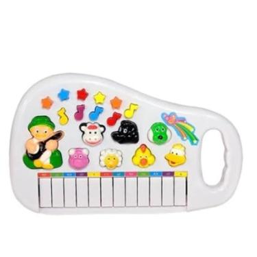 Imagem de Teclado Musical Infantil com Sons de Animais da Fazenda, Piano Educativo com Personagens