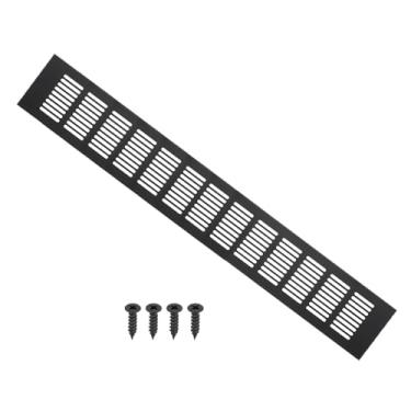 Imagem de PATIKIL Capa de ventilação de porta de 50 x 8 cm, capa de ventilação de grade de alumínio com parafusos de montagem para porta de guarda-roupa de armário, preta