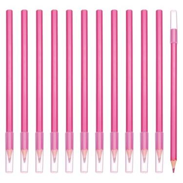 Imagem de PATIKIL Conjunto de lápis de cor pré-afiados, 12 peças de lápis de cor a óleo com tampa de ponta de lápis de plástico, haste hexagonal, lápis de madeira para artistas, pintura artística, rosa