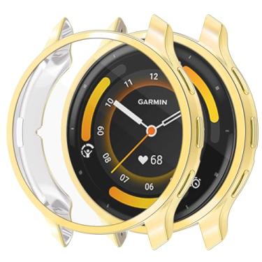 Imagem de Compatível com Garmin Venu 3 45 mm capa protetora de tela TPU macio à prova de choque para smartwatch Garmin Venu 3 45 mm (ouro)