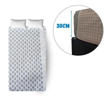Imagem de Lençol Casal avulso com elástico para cama box 30cm - Genérica, Geomet