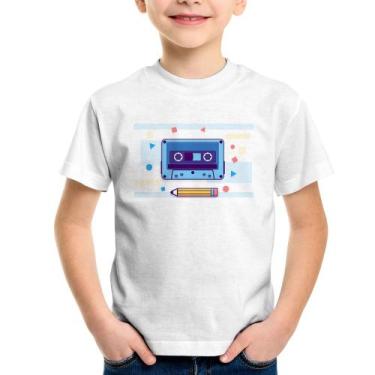 Imagem de Camiseta Infantil Fita Cassete - Foca na Moda, Branco, 10