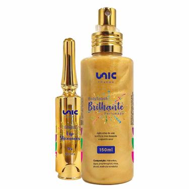 Imagem de Kit Gloss Lip Shimmer 5g + Body Splash Brilhante Dourado 150ml