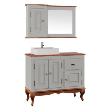 Imagem de Gabinete para Banheiro com Cuba e Armário Espelheira Dália 3066 - Linz