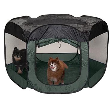 Imagem de Furhaven Barraca portátil para cães e gatos, playground/canil dobrável para ambientes internos e externos – verde caçador, extra grande