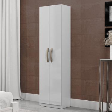 Imagem de Armário Multiuso Elara 2 Portas 4 Prateleiras Branco Neve - Mx Móveis