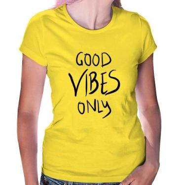 Imagem de Baby Look Good Vibes Only - Foca na Moda, Amarelo, G