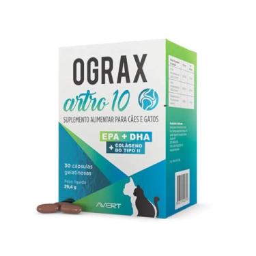 Imagem de Suplemento Ograx Artro 10 Reforço Alimentar Para Cães e Gatos Avert - 30 Cápsulas