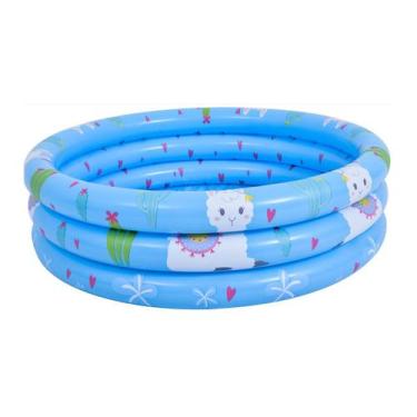 Imagem de Piscina Infantil Alpaca 3 Anéis 100cmX30cm Rosa ou Azul - Jilong
