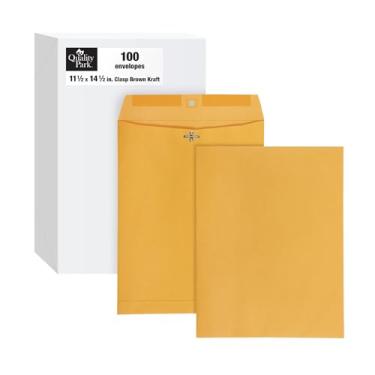 Imagem de Quality Park Envelopes com fecho de 28 cm x 36 cm, Kraft marrom, aba gomada, pesada 14,5 kg, 100/caixa (QUA37805)