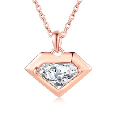 Imagem de lijiayione Colar com pingente de coração para mulheres, joia de ouro prata delicada perfeita presente para esposa, namorada ou mãe, colar romântico de corrente de ouro 14K para aniversário, dia dos