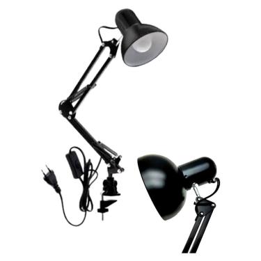 Imagem de Luminária De Mesa Com Pedestal Preto