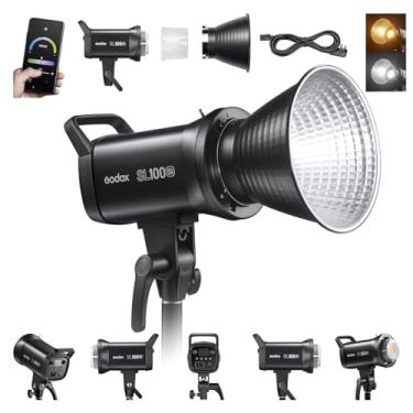 Imagem de GODOX SL100Bi Luz de vídeo bicolor 2800K-6500K tamanho compacto CRI 96 TLCI 97 Bowens Mount 11 Fx efeitos especiais 32100Lux @1m Luz contínua para gravação ao vivo, gravação de vídeo, fotografia de