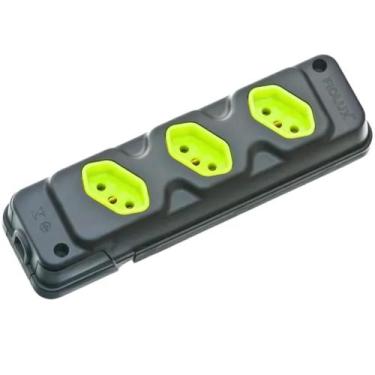 Imagem de Tomada em Barra Robust 3T 20A Preto/Verde Fiolux