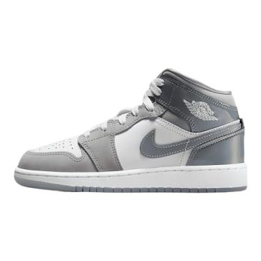 Imagem de Nike Tênis Air Jordan 1 Mid Se Big Kid'S 'Patente Cool Grey' (Hf3193 100) - Tamanho 4,5 Anos